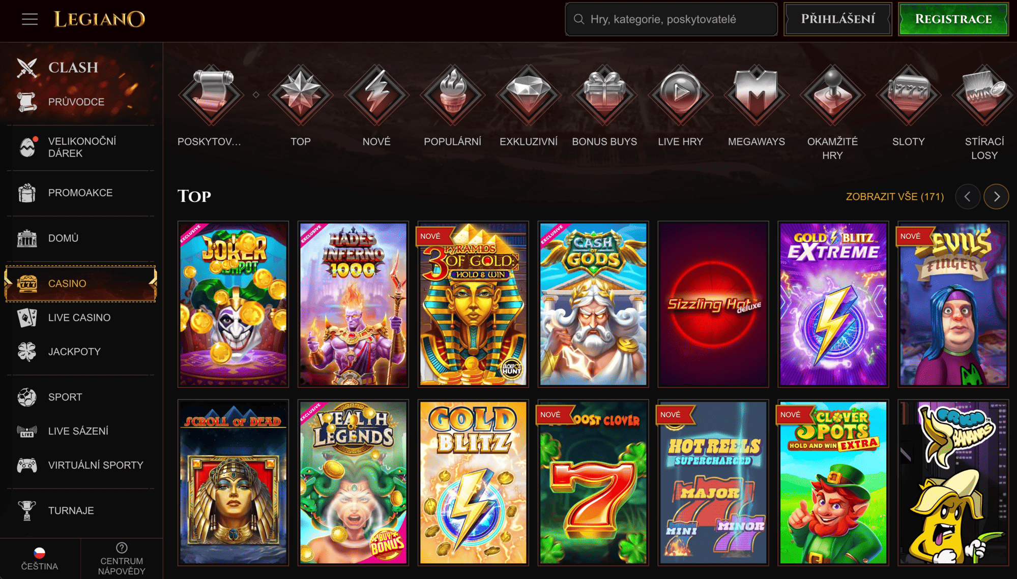 Automaty a online sloty v Legiano Casino
