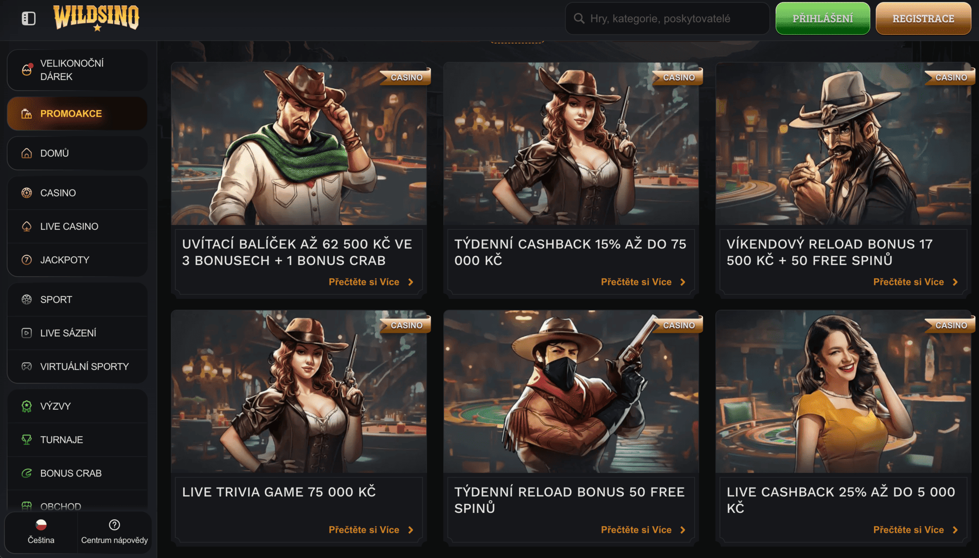 Bonusy a promoakce v Wildsino Casino
